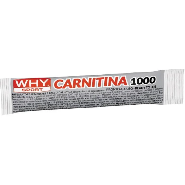 Whysport Carnitina 1000 Integratore Tonico Energizzante 1 gel stick da 10 ml