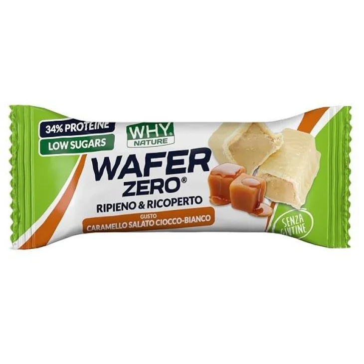 Whynature Wafer Zero Caramello e Cioccolato Bianco Biscotto Proteico 30 g