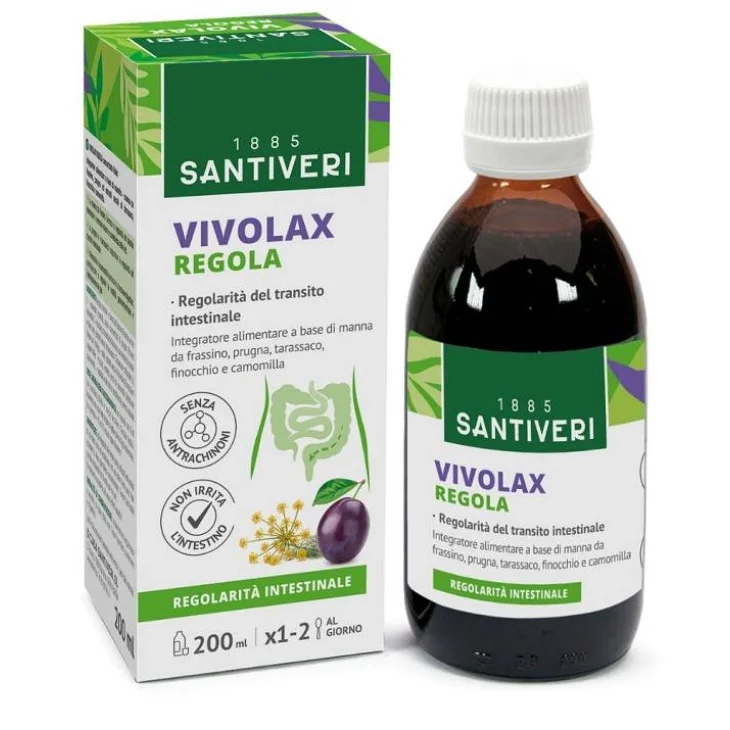 Santiveri Vivolax Regola Fluido Concentrato Integratore per il Transito Intestinale 200 ml