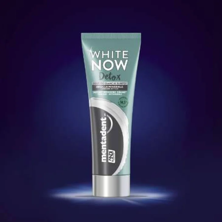 Mentadent White Now Detox Dentifricio al Carbone Sbiancante 75 ml