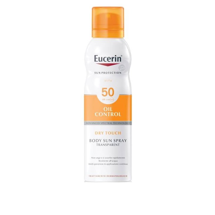 Eucerin Sensitive Protect Sun Spray Transparent Tocco Secco SPF50 Protezione Solare Corpo 200 ml