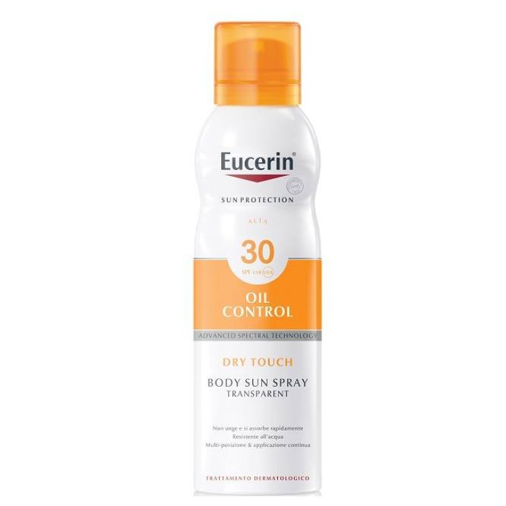 Eucerin Sensitive Protect Sun Spray Transparent Tocco Secco SPF30 Protezione Solare Corpo 200 ml