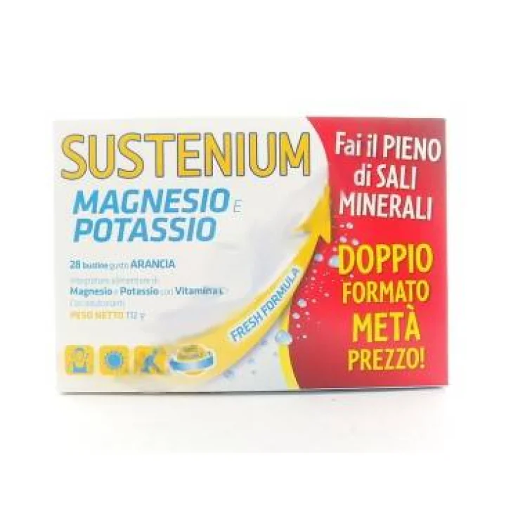 Sustenium Magnesio e Potassio Integratore di Sali Minerali 28 bustine Promo