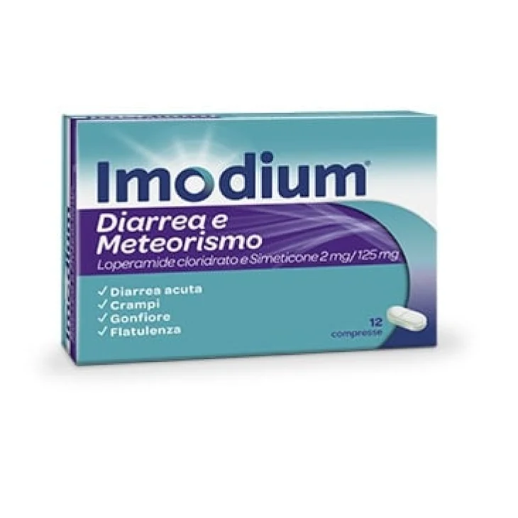 Imodium Diarrea e Meteorismo 12 compresse