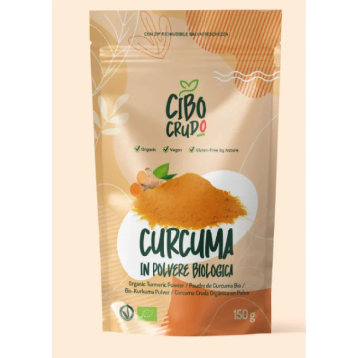 Cibo Crudo Curcuma Cruda in Polvere Bio Senza Glutine 150 g