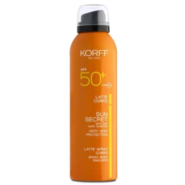 Korff Sun Secret Latte Spray Corpo SPF50+ Protezione Solare Molto Alta 200 ml