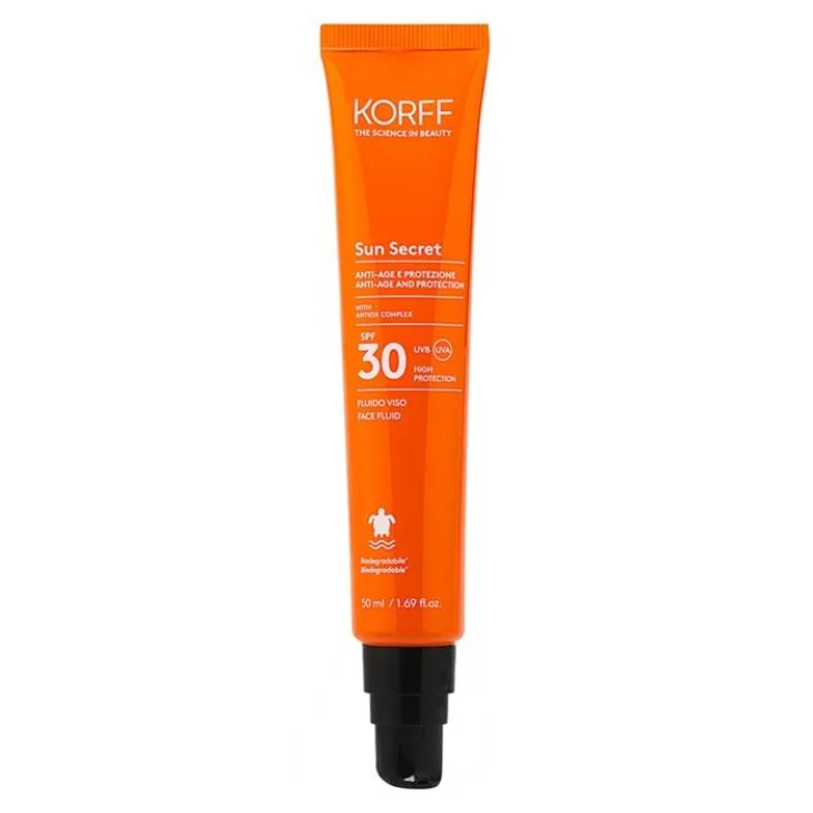 Korff Sun Secret Fluido Viso SPF30 Protezione solare Antiage 50 ml