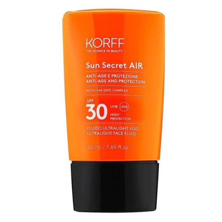 Korff Sun Secret Air Fluido Viso SPF30 Protezione Solare Antiage 50 ml