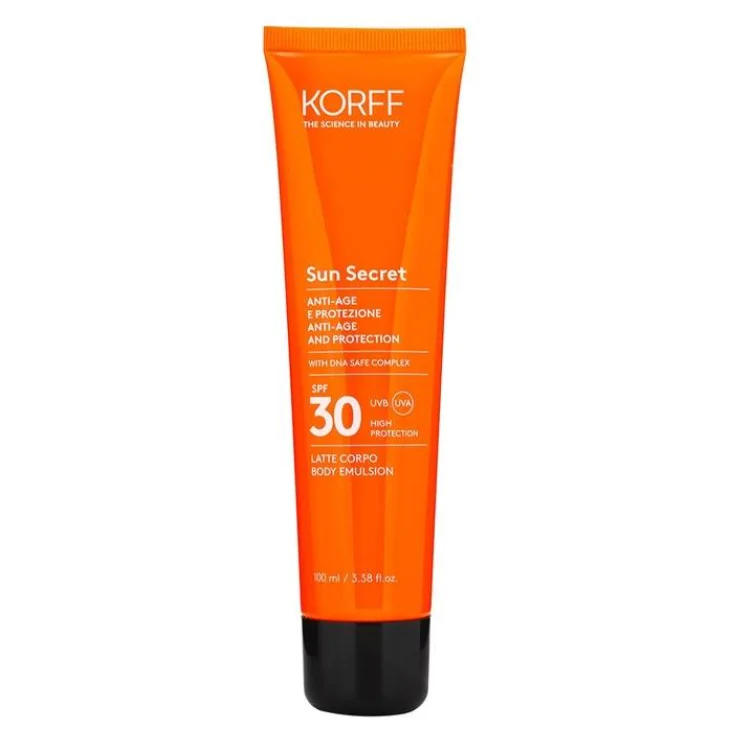 Korff Sun Secret Fluid Lotion Protective Anti Age SPF30 Solare Corpo Protettivo e Antirughe 100 ml