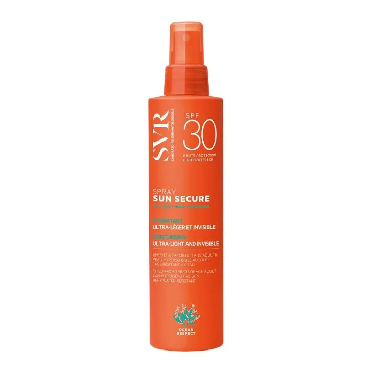 SVR Sun Secure Spray SPF30 Protezione Solare Viso e Corpo per Tutta la Famiglia 200 ml