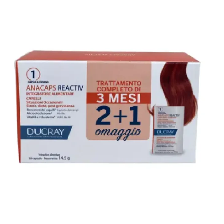 Ducray Anacaps Reactive Trio Trattamento Completo Anticaduta Capelli 3 Mesi 90 capsule