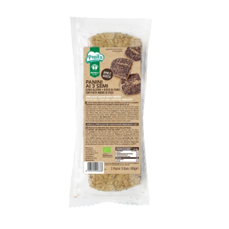 Probios Panini ai 3 Semi Senza Glutine Ricchi di Fibra 188 grammi