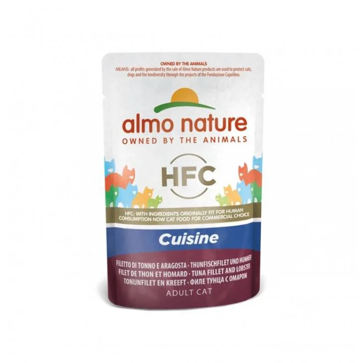Almo Nature HFC Cuisine Filetto di Tonno e Aragosta Cibo Umido per Gatti Adulti 55 g
