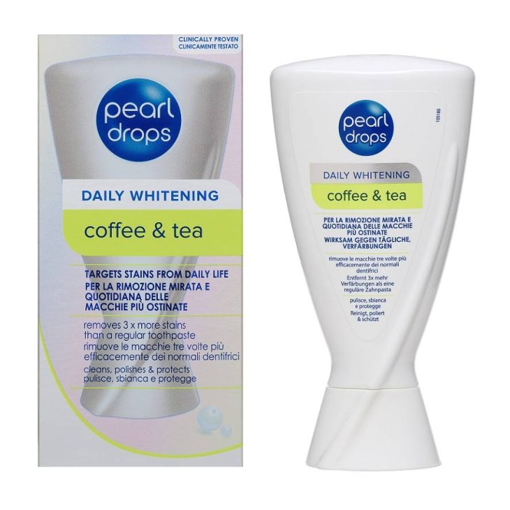 Pearl Drops Daily Whitining Coffe&Tea Dentifricio per Rimuovere le Macchie di Tè e Caffè 100 grammi