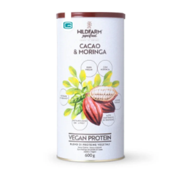 Wildfarm Vegan Protein Cacao & Moringa Proteine in Polvere 600 g