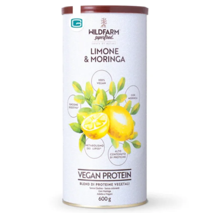 Wildfarm Vegan Protein Limone & Moringa Proteine in Polvere 600 g