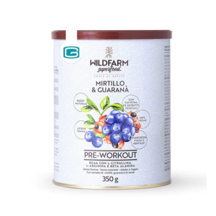 Wildfarm Superfood Pre Workout BCAA Vegetali Mirtillo&Guaranà 350 gr