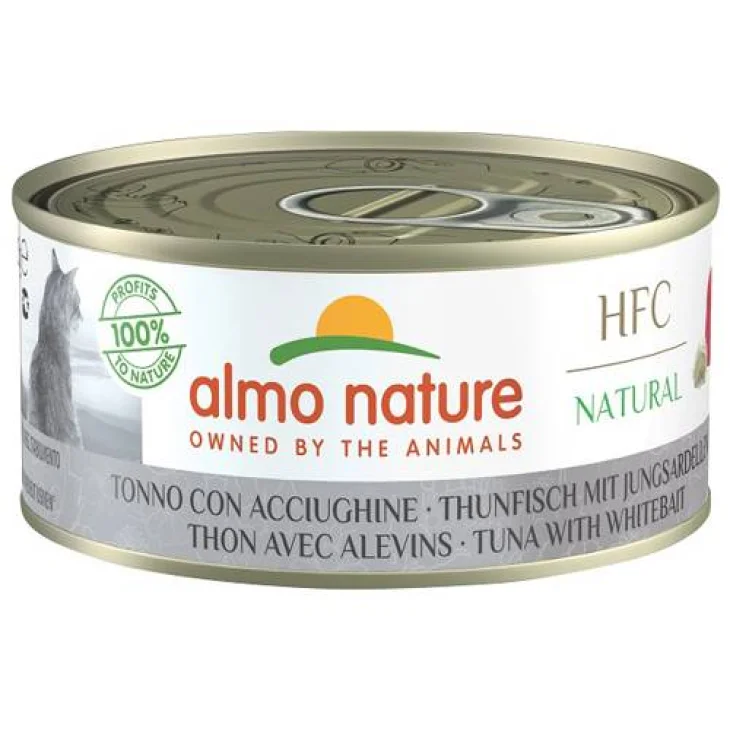 Almo Nature Natural HFC Cibo Umido per Gatti Gusto Tonno con Acciughine 150 g