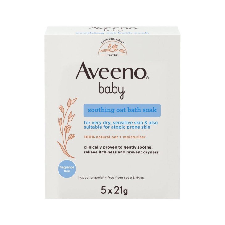 Aveeno Baby Polvere da Bagno a base di Avena 100% Naturale 5x21grammi