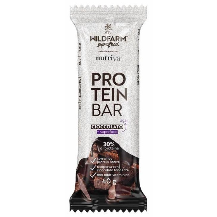 Wildfarm Protein Bar Barretta Proteica al Cioccolato Fondente con Superfood Acai 40 grammi