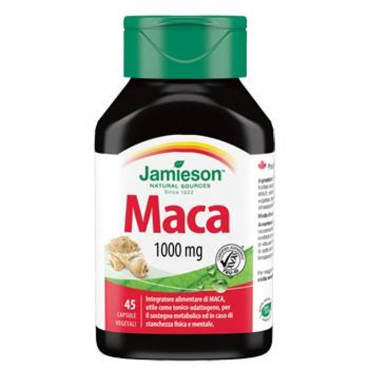 Jamieson Maca 1000 mg Integratore Tonico-Adattogeno 45 capsule vegetali