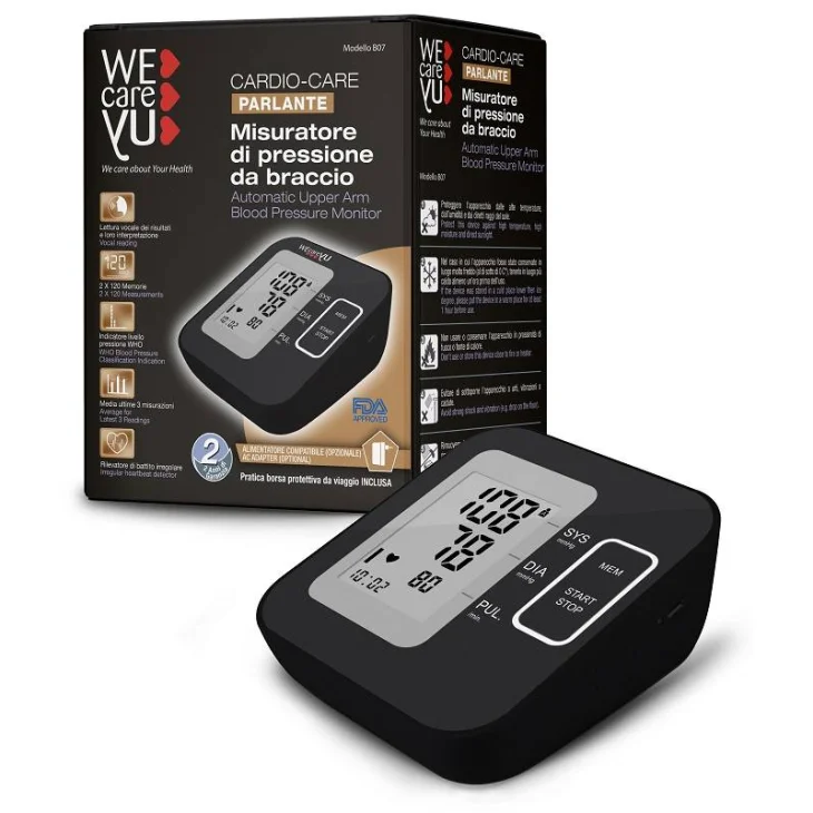 WeCareYu Cardiocare Misuratore di pressione da braccio parlante