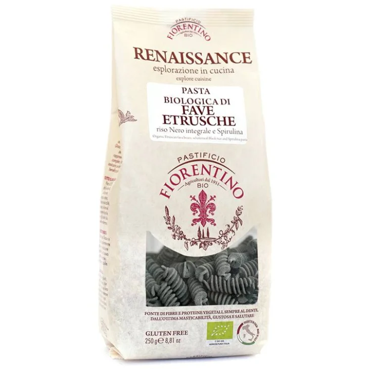 RENAISSANCE PASTA BIOLOGICA DI FAVE ETRUSCHE/RISO NERO INTEGRALE/SPIRULINA FUSILLI 250 G