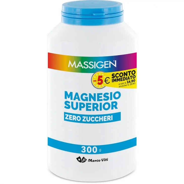 Massigen Magnesio Superior Zero Zuccheri Integratore di Magnesio 300 g Promo