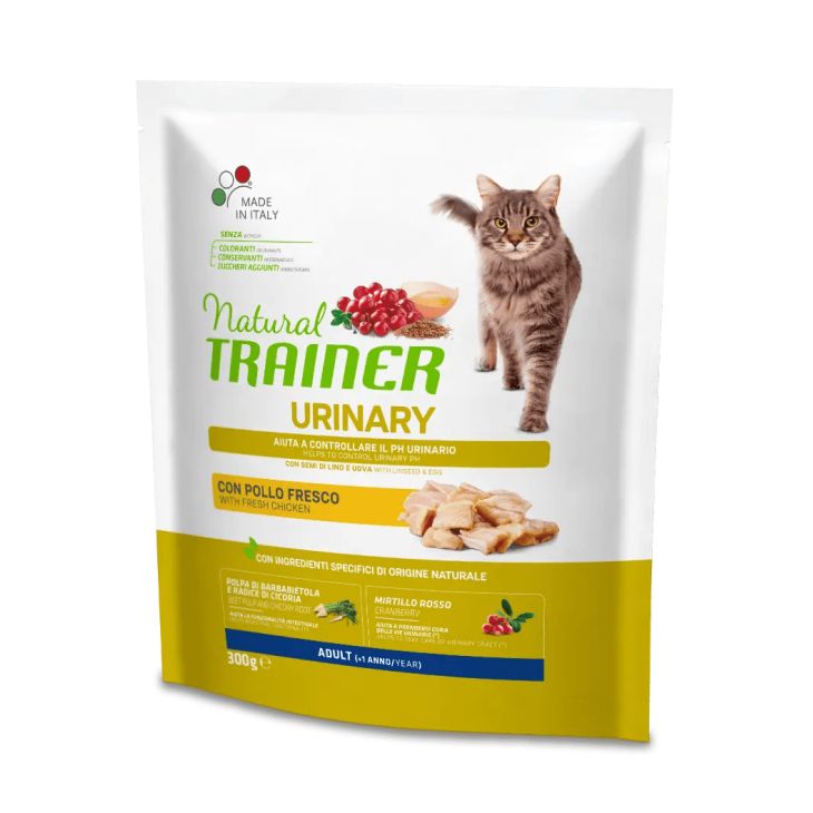 Natural Trainer Cat Urinary Cibo Secco per Gatti Adulti Gusto Pollo 300 g