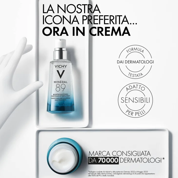 Vichy Mineral 89 Crema Leggera Viso Idratante 50 ml
