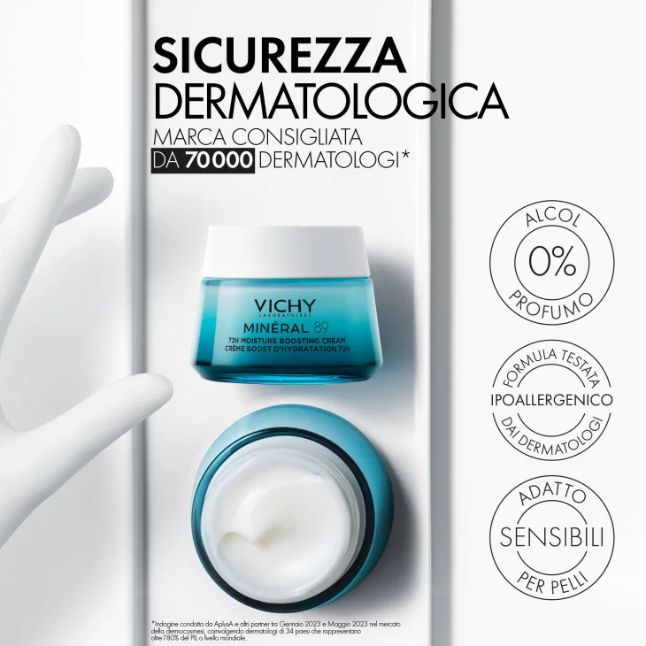 Vichy Mineral 89 Crema Leggera Viso Idratante 50 ml
