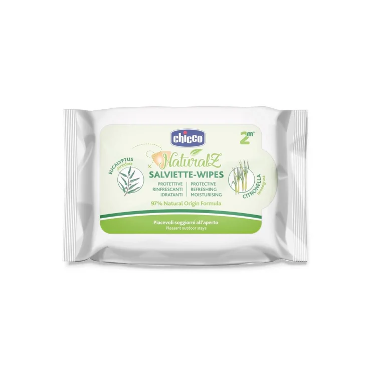 Chicco NaturalZ Salviette Anti-Zanzare Naturali Rinfrescanti e Protettive 20 pezzi