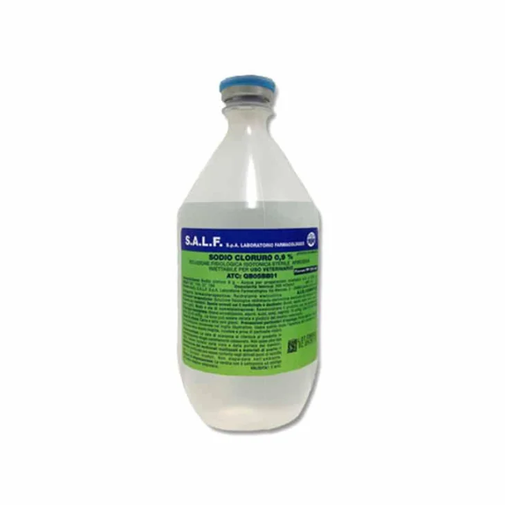 Salf Sodio Cloruro 0,9% Soluzione Fisiologica per Animali 1 flacone da 500 ml