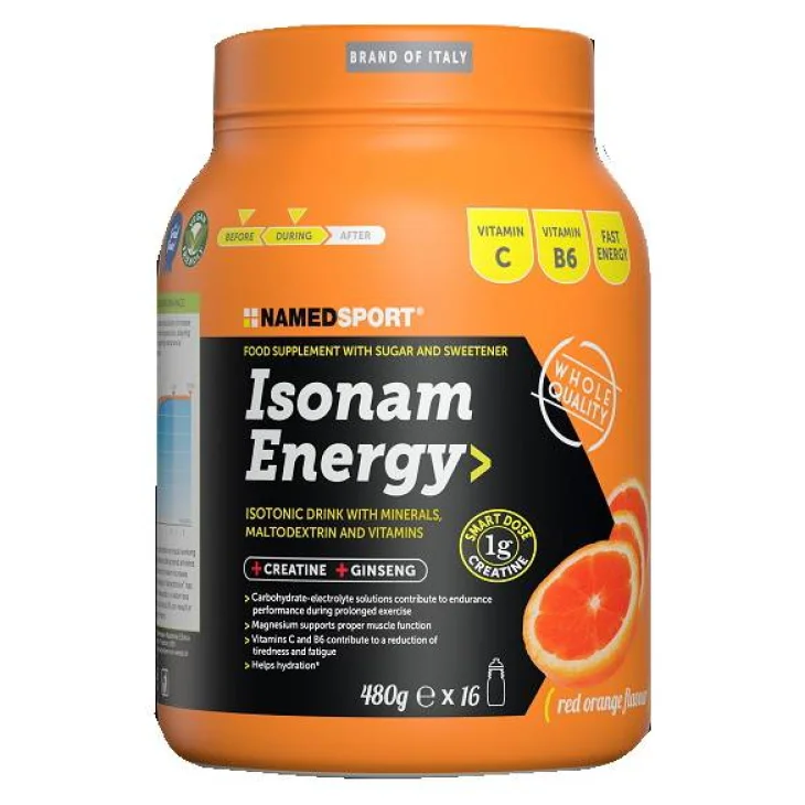 Named Sport Isonam Energy Orange 1 g di Creatina Integratore per Sportivi Gusto Arancia 480 g