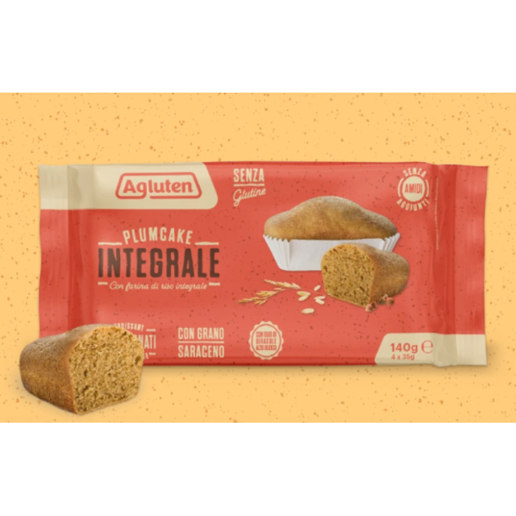 Agluten Plumcake Integrale Senza Glutine 4 pezzi da 35 g