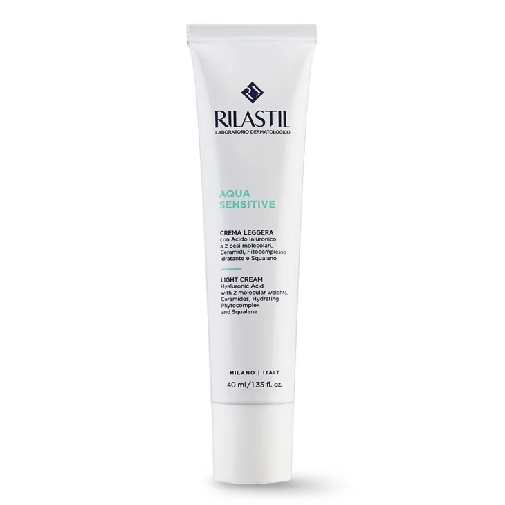 Rilastil Aqua Sensitive Crema Leggera Viso Idratante per Pelle Sensibile 40 ml
