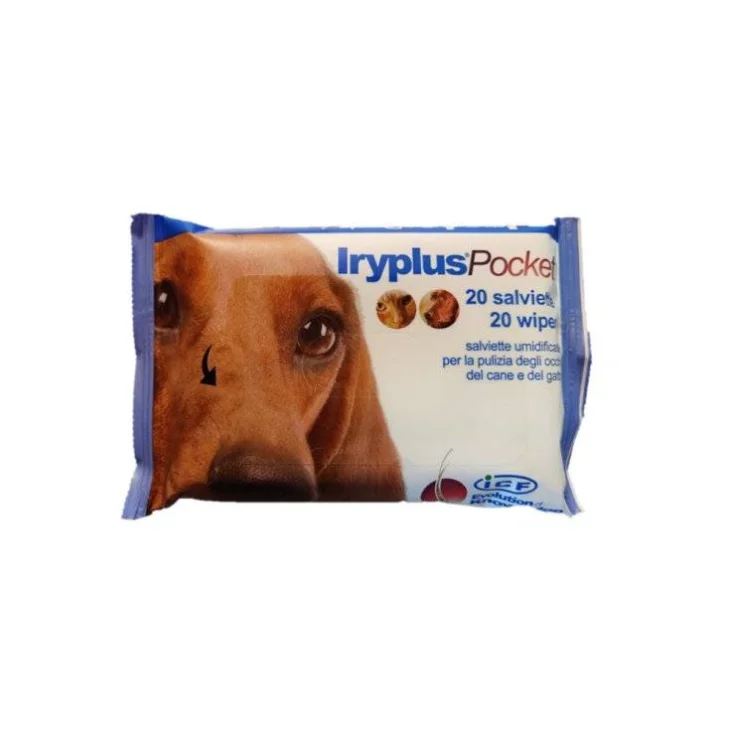 Iryplus Pocket Salviettine per pulizia perioculare di cani e gatti 20 pezzi