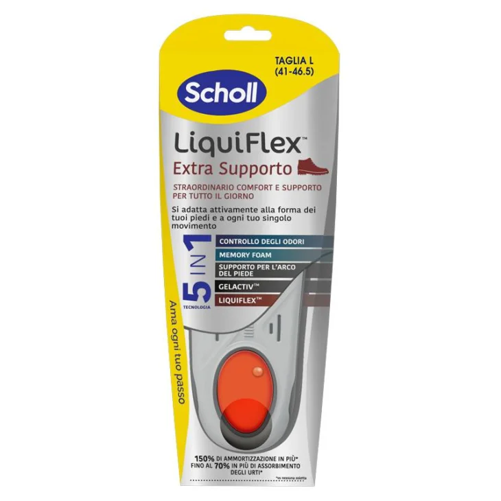 Scholl Liquiflex Extra Support Solette per il Comfort del Piede Taglia Large