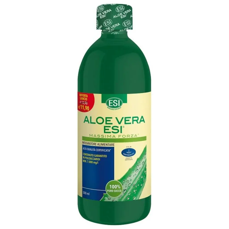 Esi Aloe Vera Succo Concentrato Massima Forza per Depurare l'Organismo 500 ml