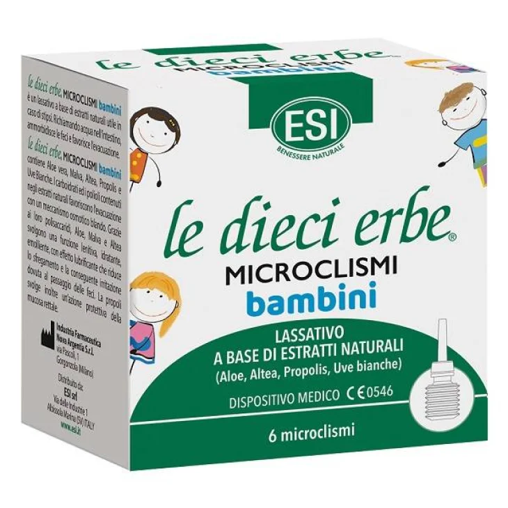 Esi le Dieci Erbe Lassativo Naturale per Bambini 6 microclismi
