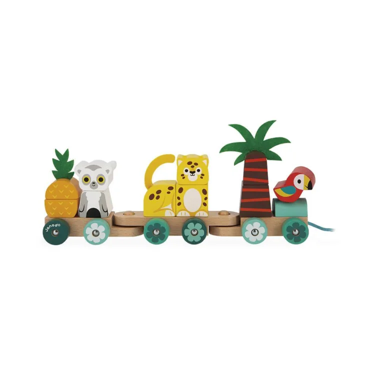 Janod Tropik Treno Tropicale da Trainare Gioco per Bambini