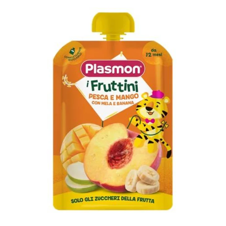Plasmon I Fruttini Pesca e Mango Merenda per Bambini 130 grammi