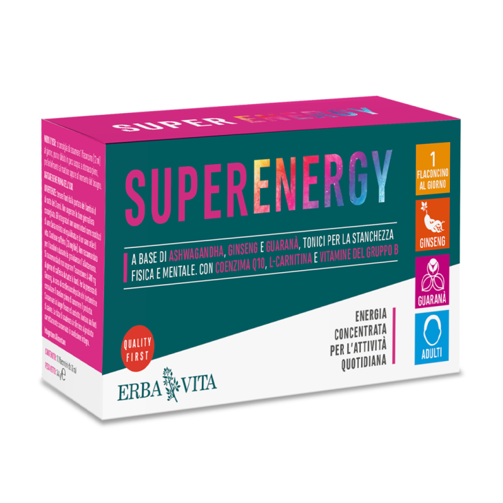 Erba Vita Super Energy Integratore contro la Stanchezza Fisica e Mentale 10 flaconcini