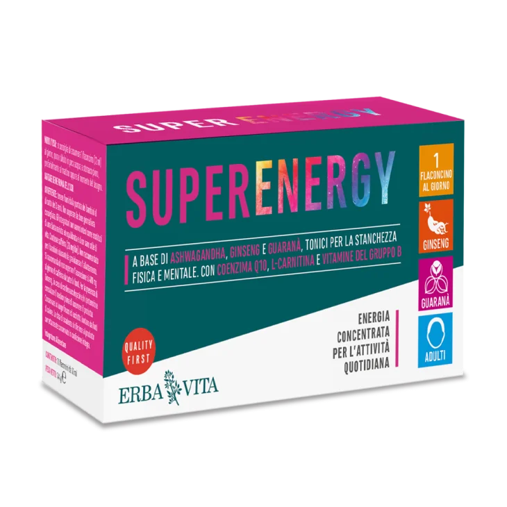 Erba Vita Super Energy Integratore contro la Stanchezza Fisica e Mentale 10 flaconcini