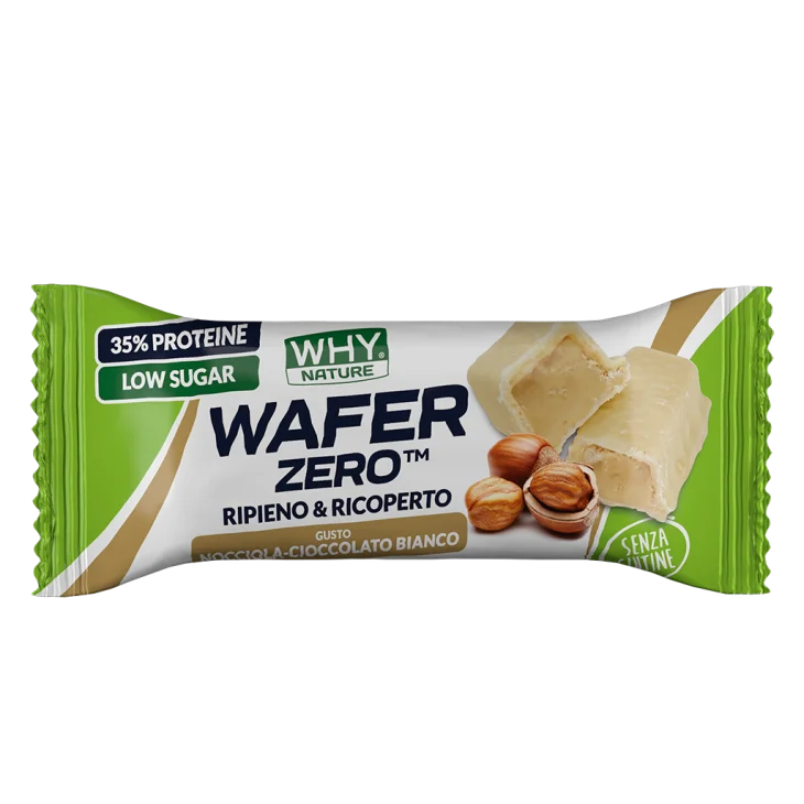 WHYnature Wafer Zero Nocciola e Cioccolato Bianco Bianco Biscotto Proteico 35 g