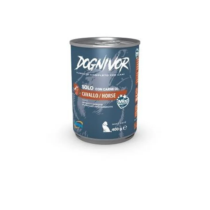 Dognivor Patè Gusto Cavallo Patate e Carote Cibo Umido per Cani 400 g