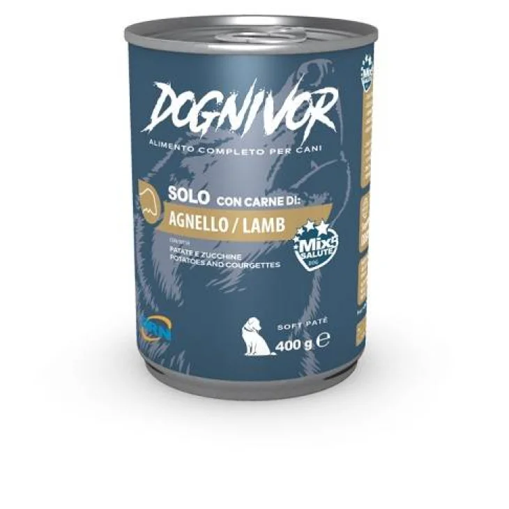 Dognivor Patè Gusto Agnello Patate e Zucchine Cibo Umido per Cani 400 g