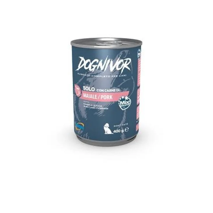 Dognivor Patè Gusto Maiale Farro e Zucca Cibo Umido per Cani 400 g