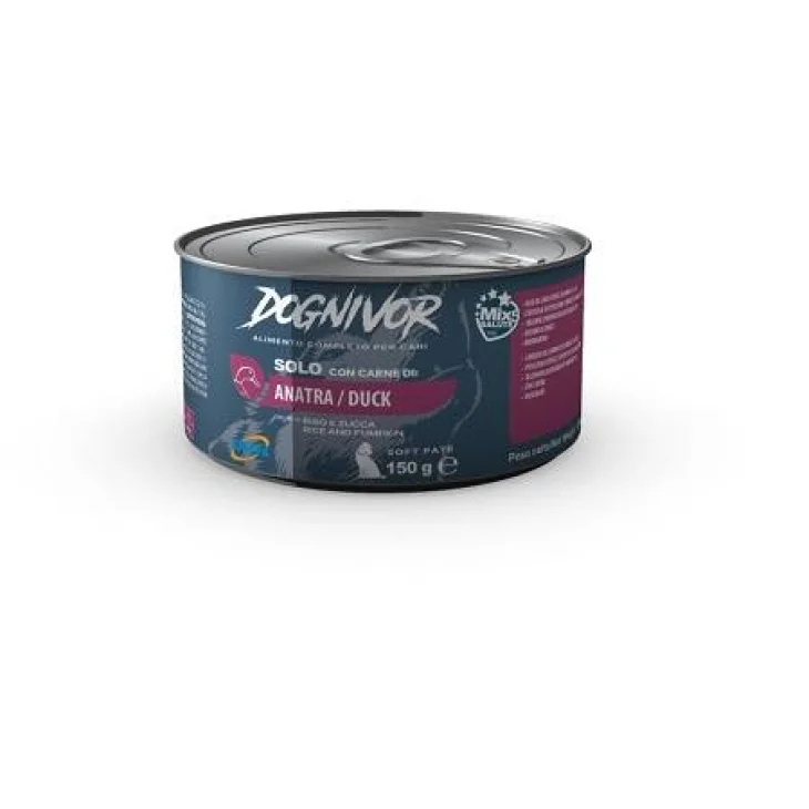 Dognivor Patè Gusto Anatra Riso e Zucca Cibo Umido per Cani 150 g