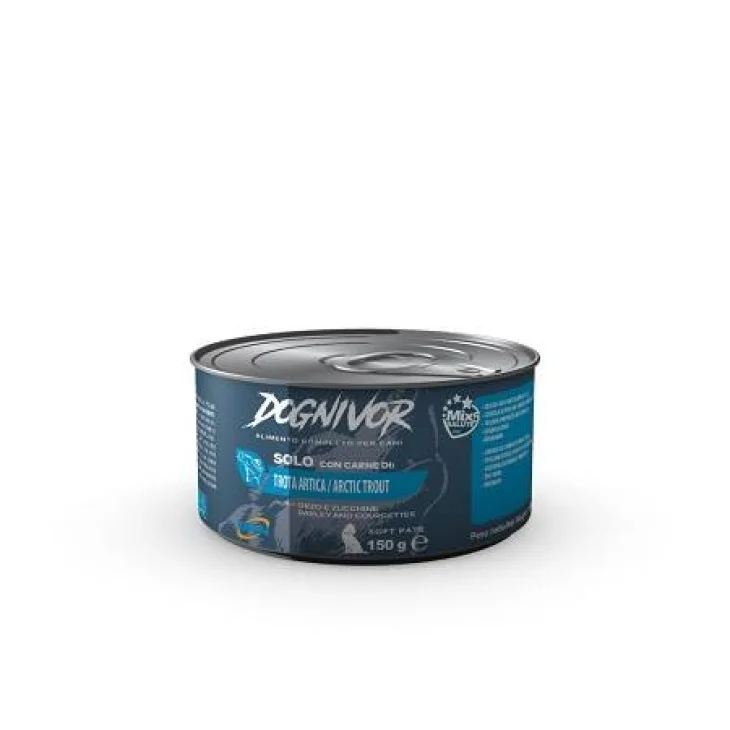 Dognivor Patè Gusto Trota Artica Orzo e Zucchine Cibo Umido per Cani 150 g